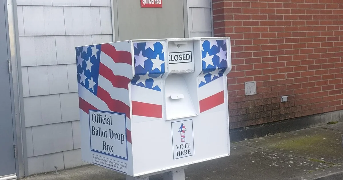 Image taken in Anacortes, WA. Drop box for Skagit County Elections